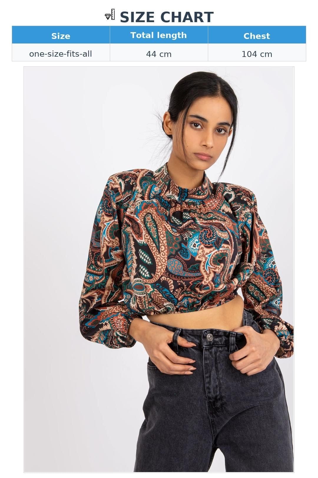 Love Lace Love Lace Women's Everyday Long Sleeve Stand Collar Blouse in Brown - 4