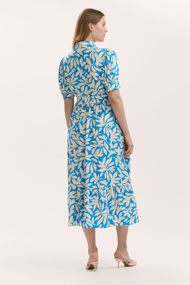 Finery London Finery London Women's Liana Floral Midi Tiered Dress in Turquoise - 3