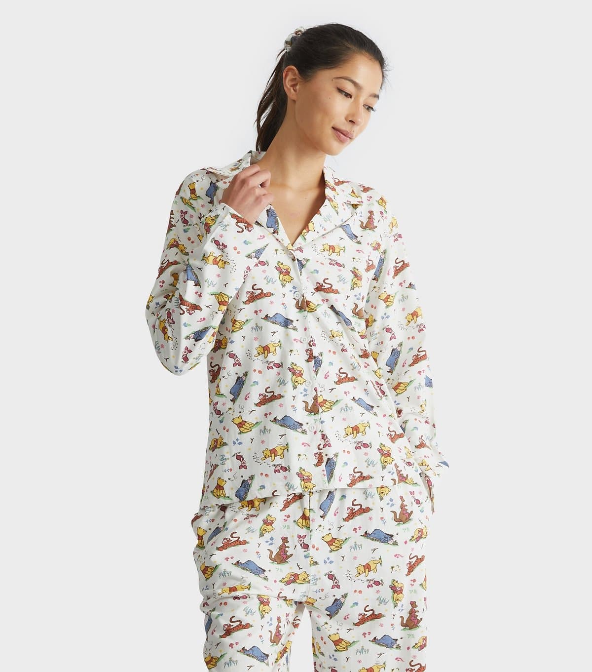 Skinnydip Women's Cream Winnie The Pooh Print Shirt and Trousers Pyjama Set Skinnydip New Look