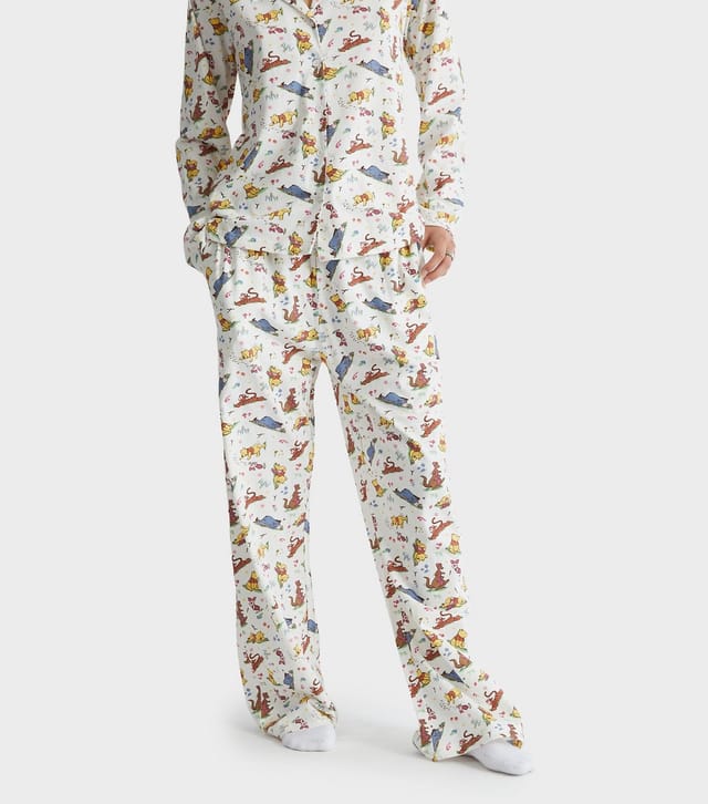 Skinnydip Women's Cream Winnie The Pooh Print Shirt and Trousers Pyjama Set Skinnydip New Look - 3