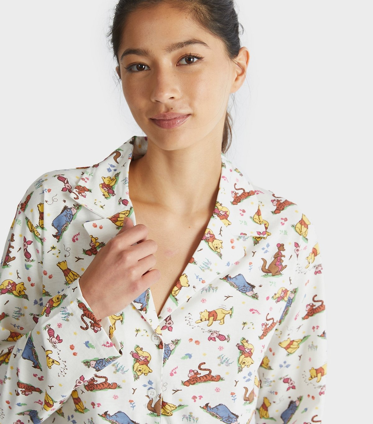 Skinnydip Women's Cream Winnie The Pooh Print Shirt and Trousers Pyjama Set Skinnydip New Look - 4