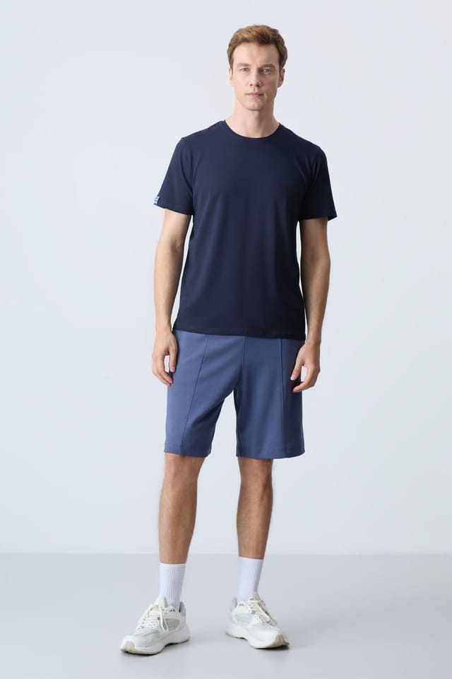 Tommy Life Tommy Life Men's Cotton-blend Sweat Shorts in Mid Blue - 3