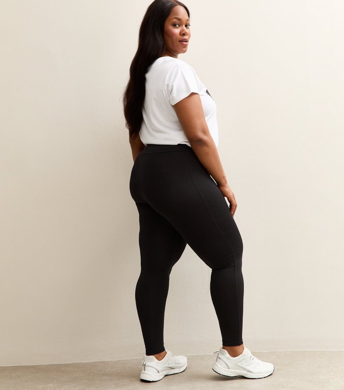 New Look Women's Plus Size Black Jersey High Waist Leggings Curves New Look - 4