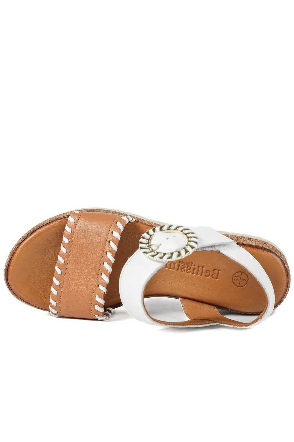 Bellissimo Bellissimo Women's Leather Buckle Fasten Wedge Sandals - 4