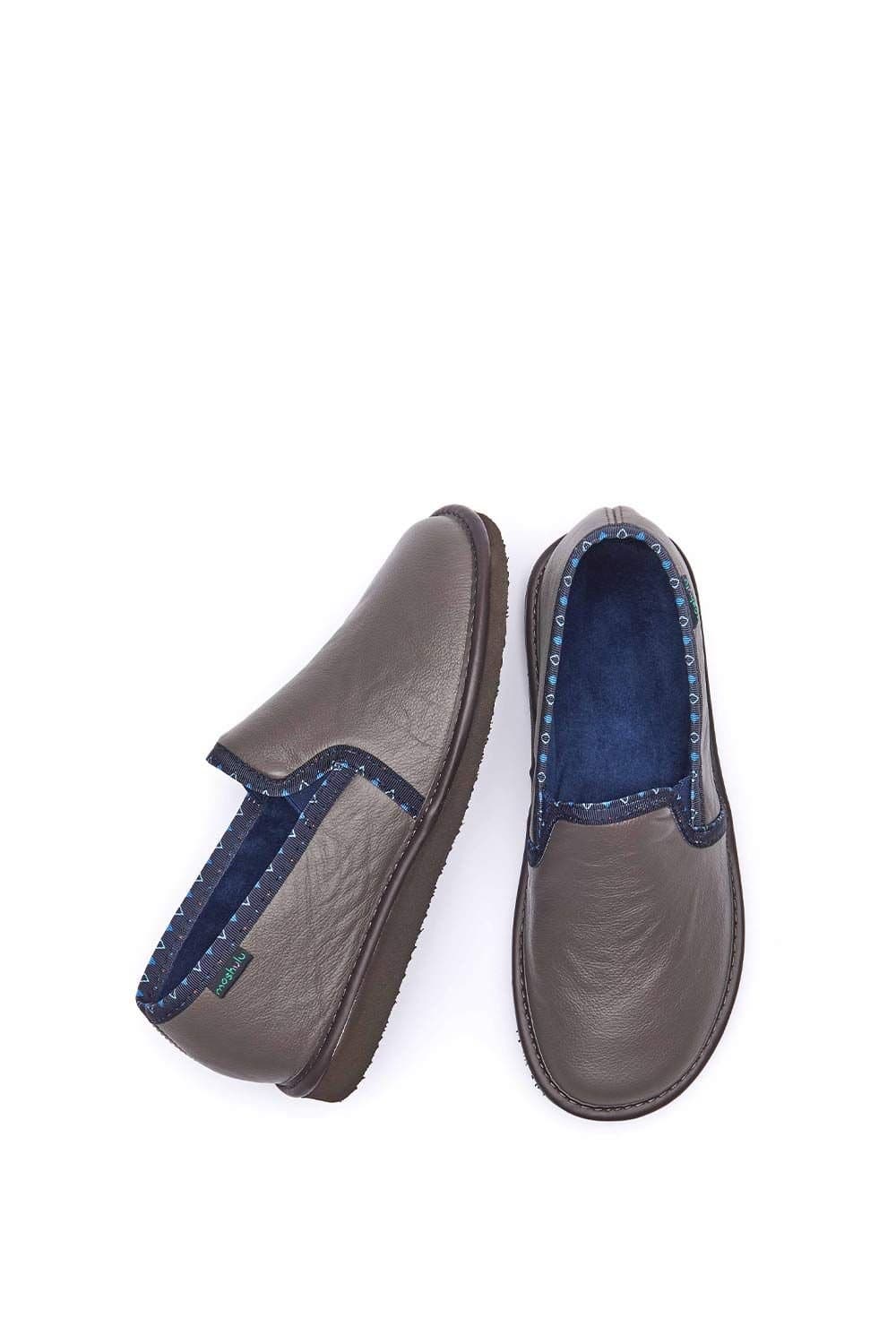 Moshulu Moshulu Men's 'Nepal 4' Men's Classic Leather Slippers in Light Brown