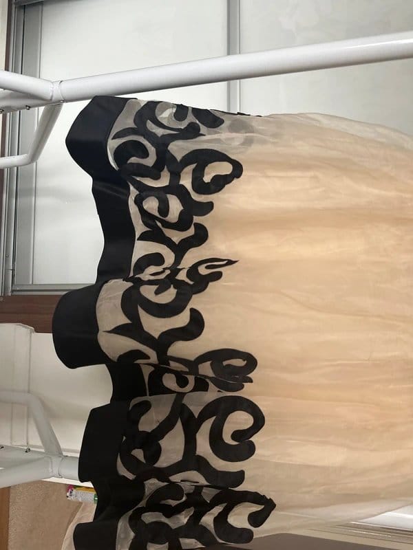 Apricot and Black Prom Dress Size 10-12