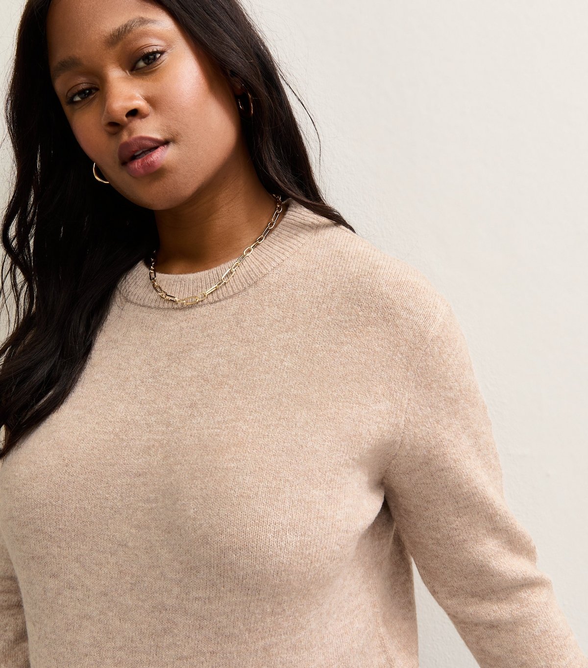 New Look Women's Plus Size Mink Crew Neck Jumper Curves New Look - 2