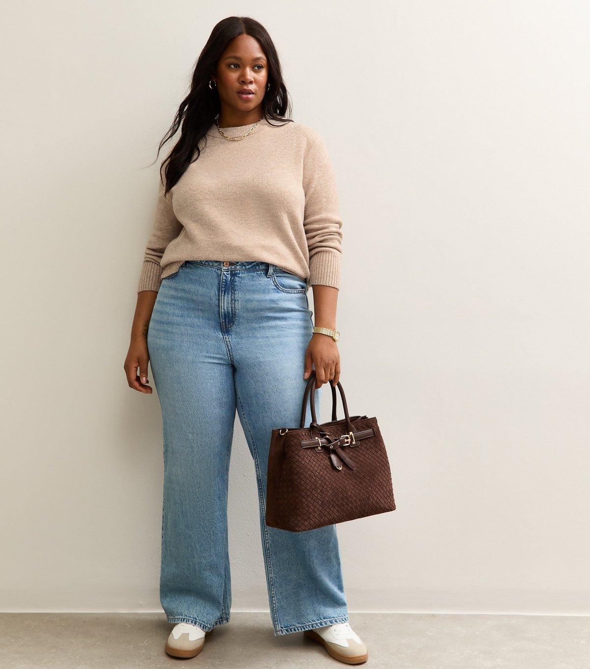 New Look Women's Plus Size Mink Crew Neck Jumper Curves New Look - 3