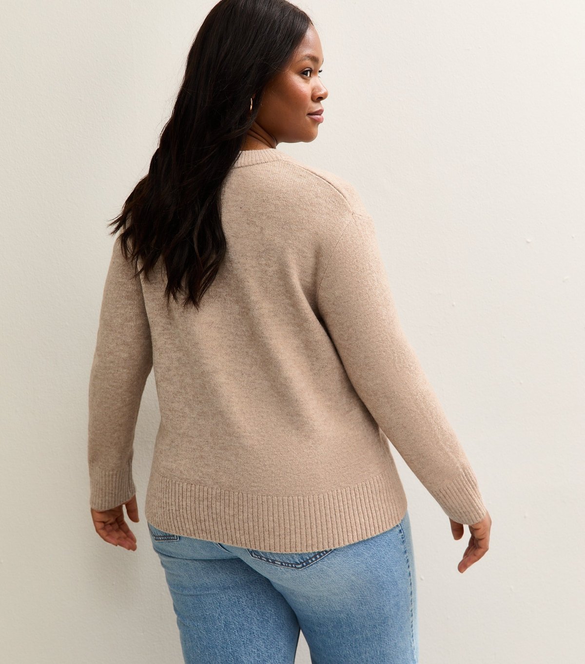 New Look Women's Plus Size Mink Crew Neck Jumper Curves New Look - 4