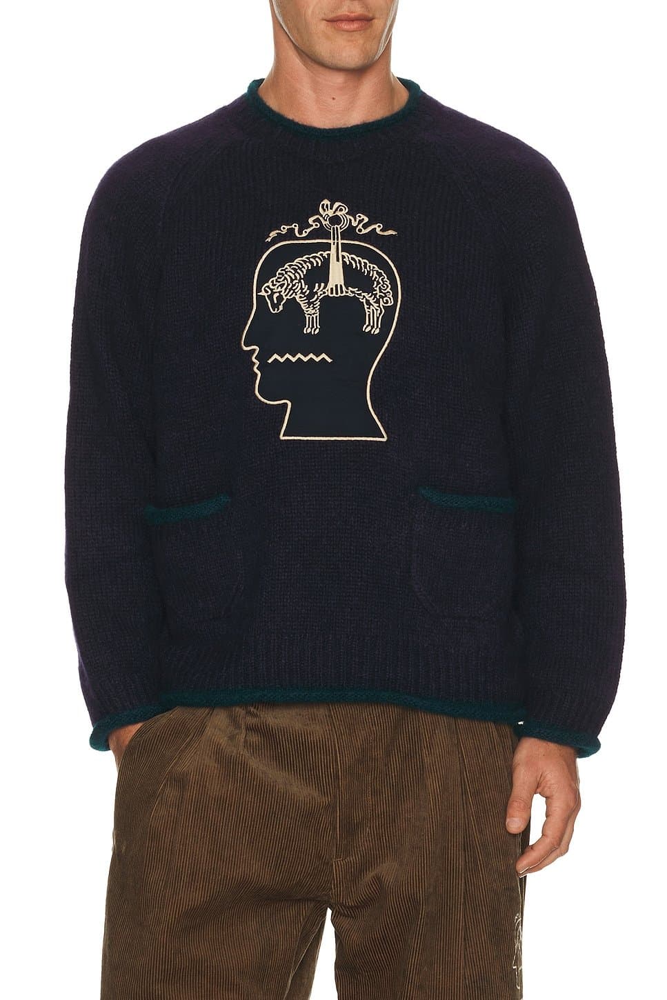 revolve Revolve Navy Rolled Neck Sweater by Brooks Brothers California
