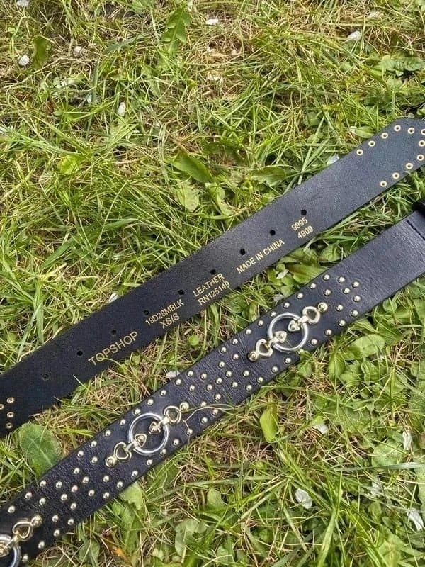 Topshop Topshop leather belt with golden hardware