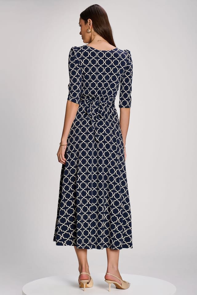Jolie Moi Jolie Moi Women's Printed Jersey Maxi Dress with 3/4 Sleeve - 2