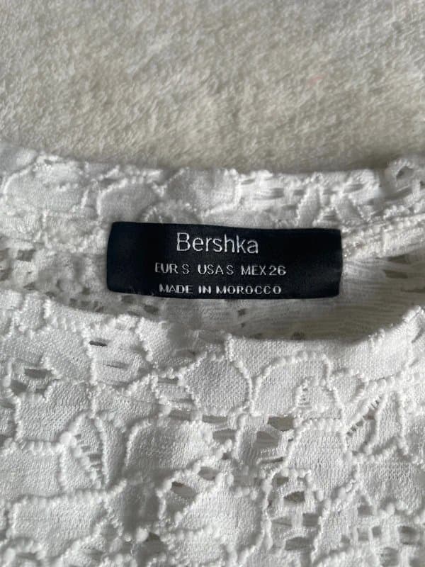 Bershka White lace tshirt