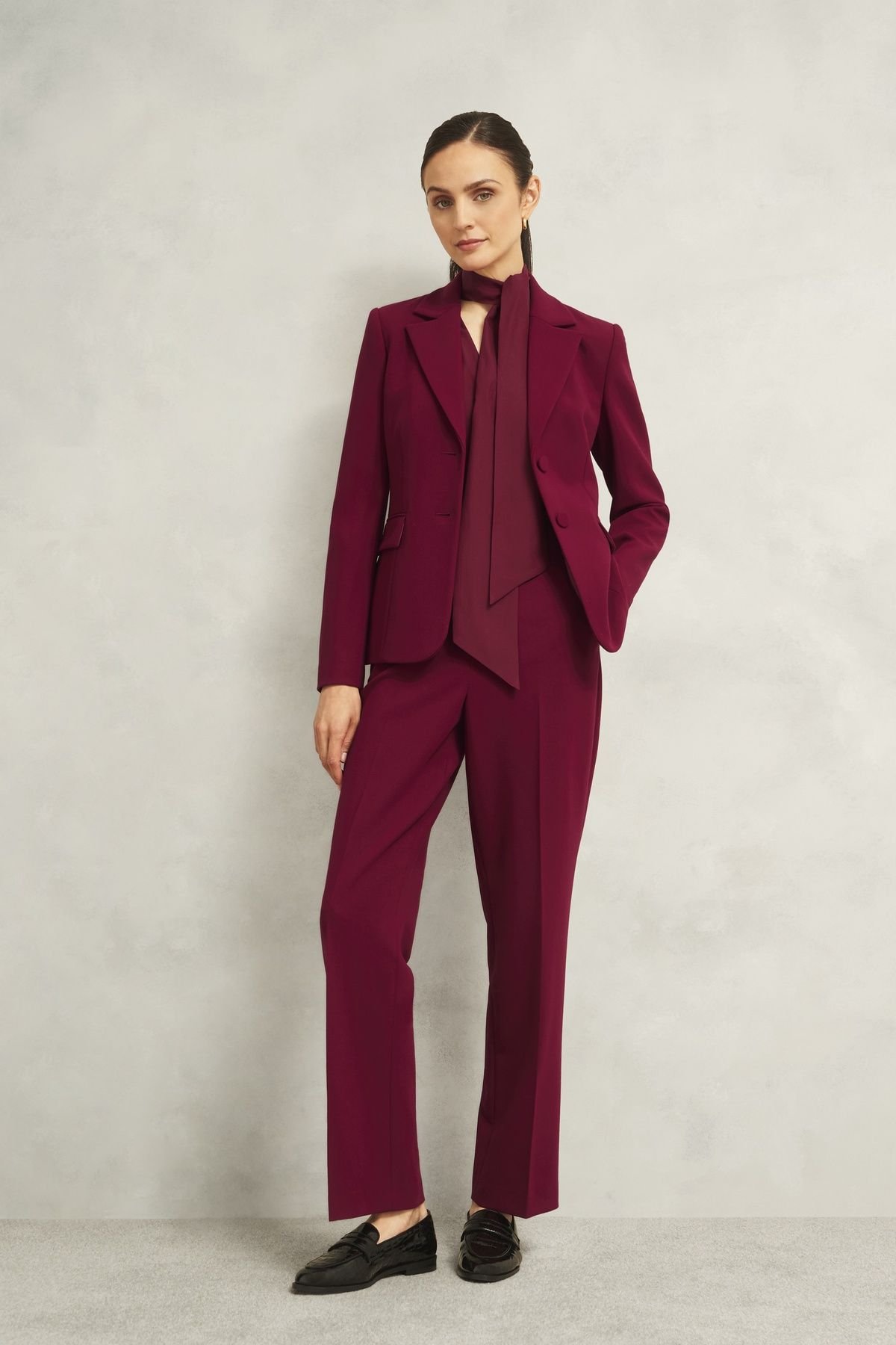 Hobbs London Hobbs London Women's Mabel Trousers in Burgundy - 3