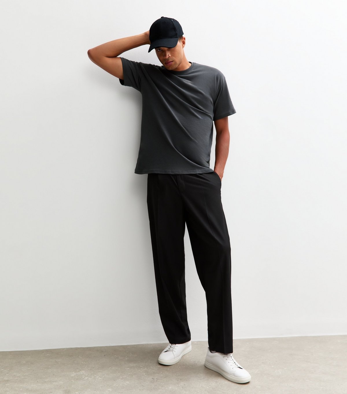 New Look Men's Navy Oversized Crew Neck T-Shirt New Look - 2