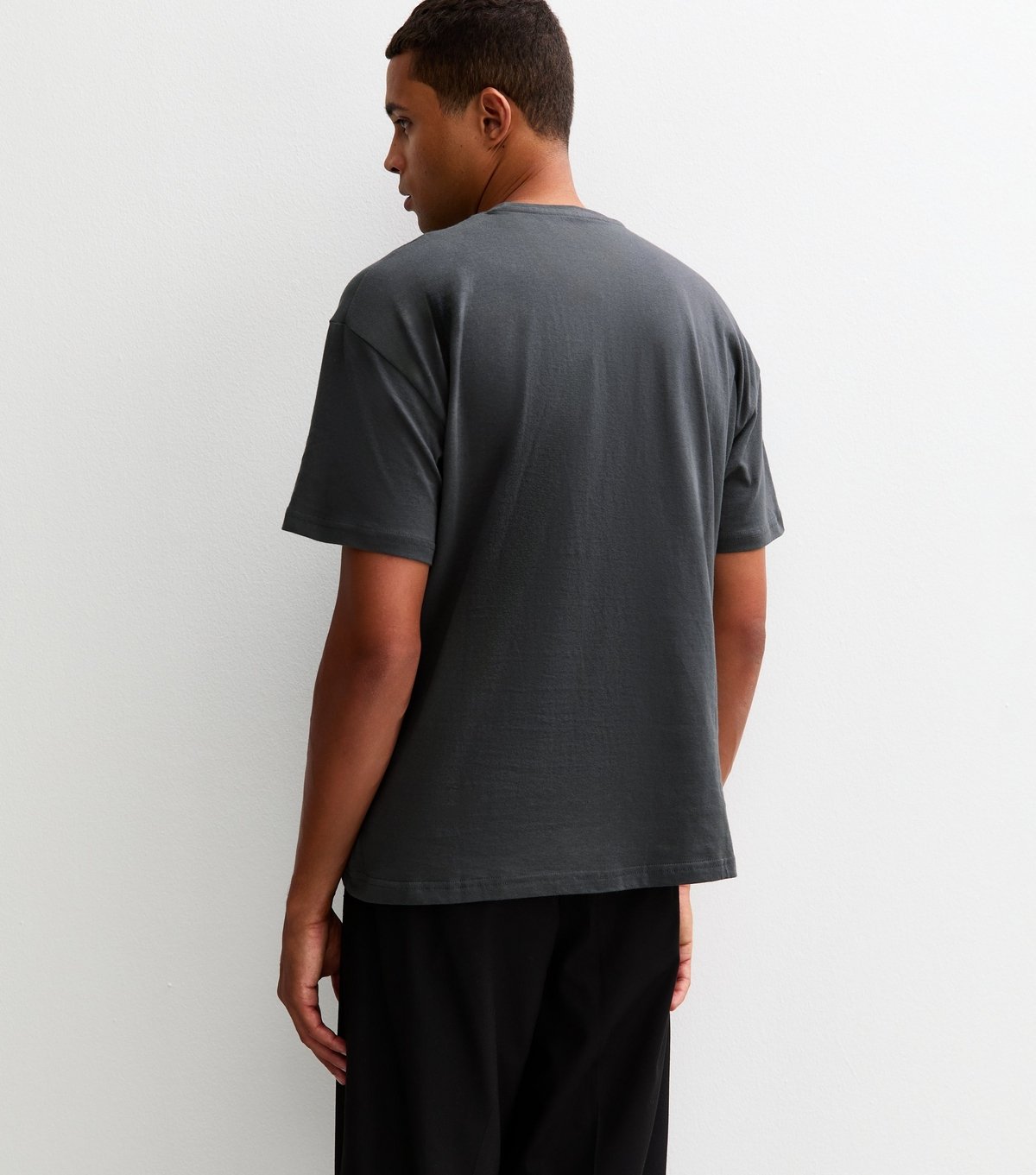 New Look Men's Navy Oversized Crew Neck T-Shirt New Look - 4