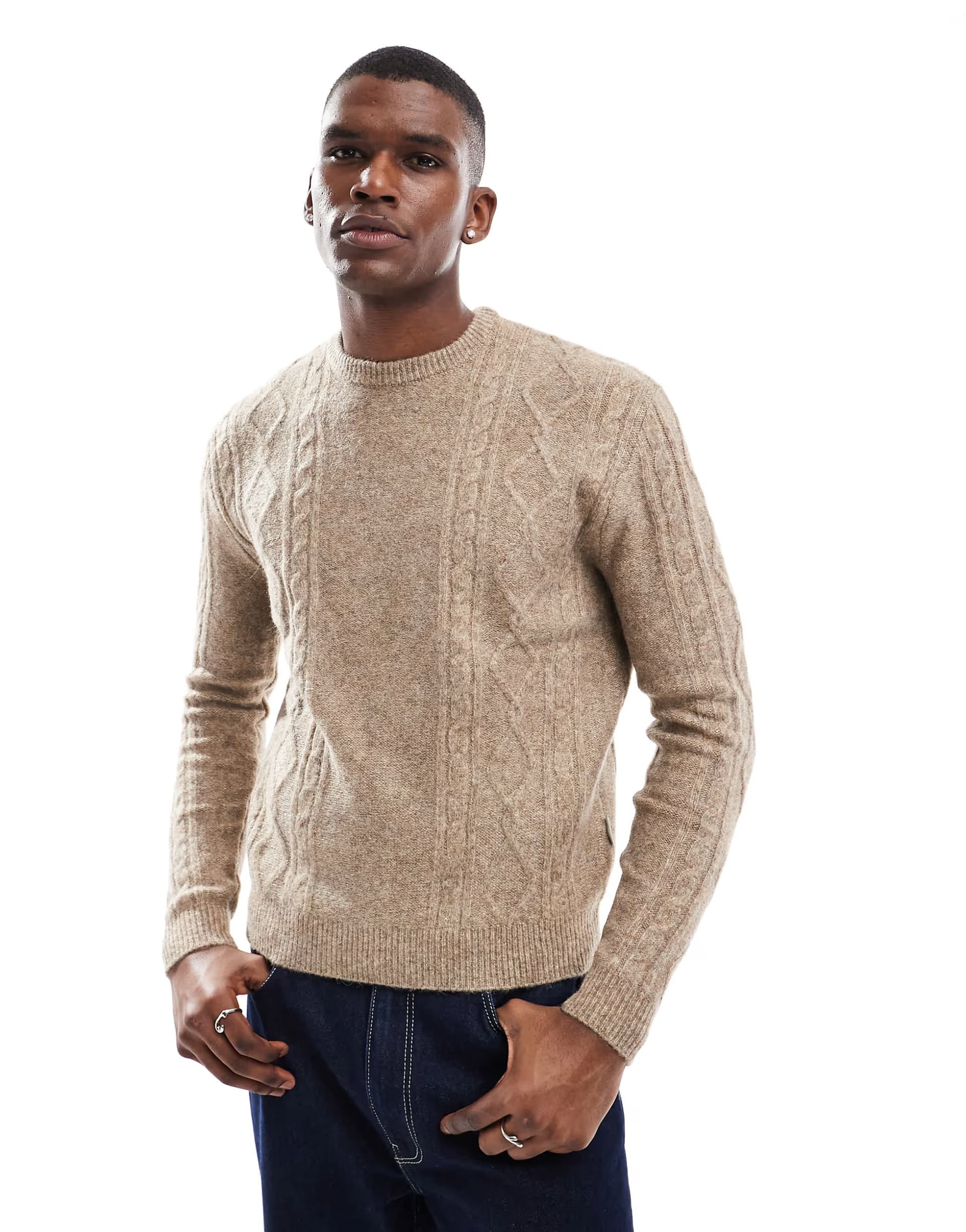 ASOS Scalpers Ghery Tricot In Taupe