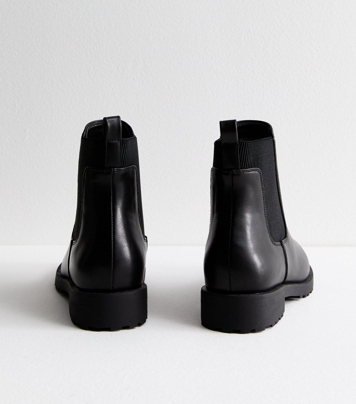 New Look Women's Black Leather-Look Chelsea Boots Vegan New Look - 4