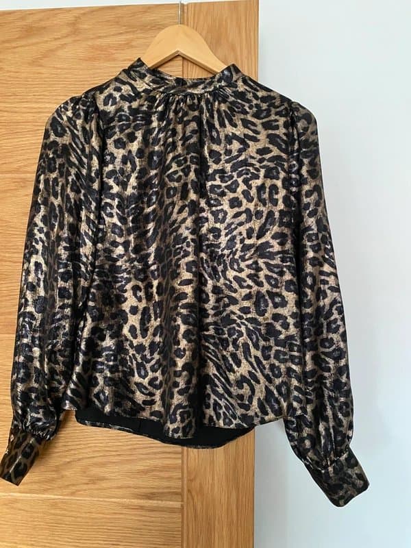 New Look Leopard print silk blouse