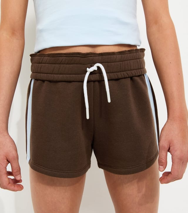New Look Girls' Dark Brown Side Stripe Drawstring Shorts New Look - 2