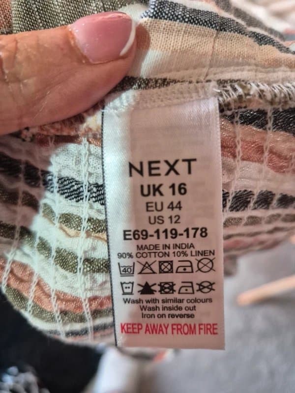 Next Next linen strappy cami ruched shirred back size 16