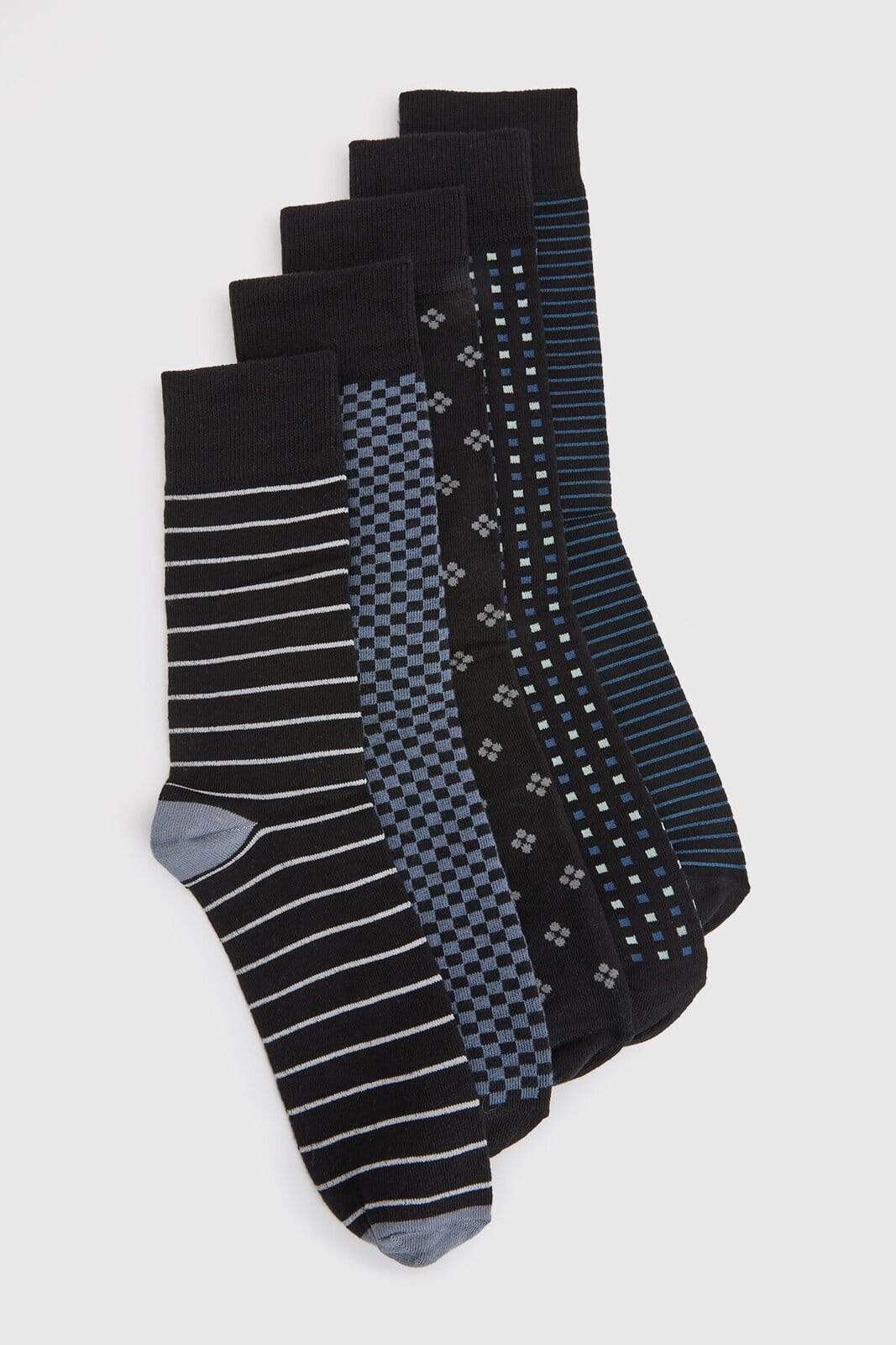 Burton Burton Men's Dark Blue 5 Pack Patterned Socks - 1