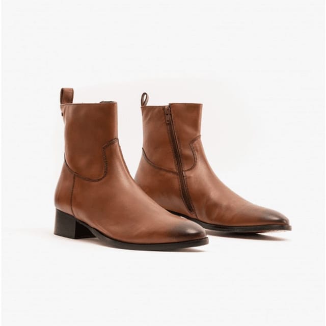 Club Cubano Club Cubano Men's Valente Zip Cuban Heel Ankle Boots in Brown - 2