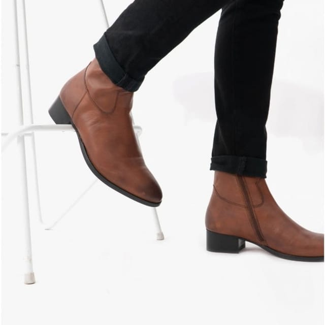 Club Cubano Club Cubano Men's Valente Zip Cuban Heel Ankle Boots in Brown - 3