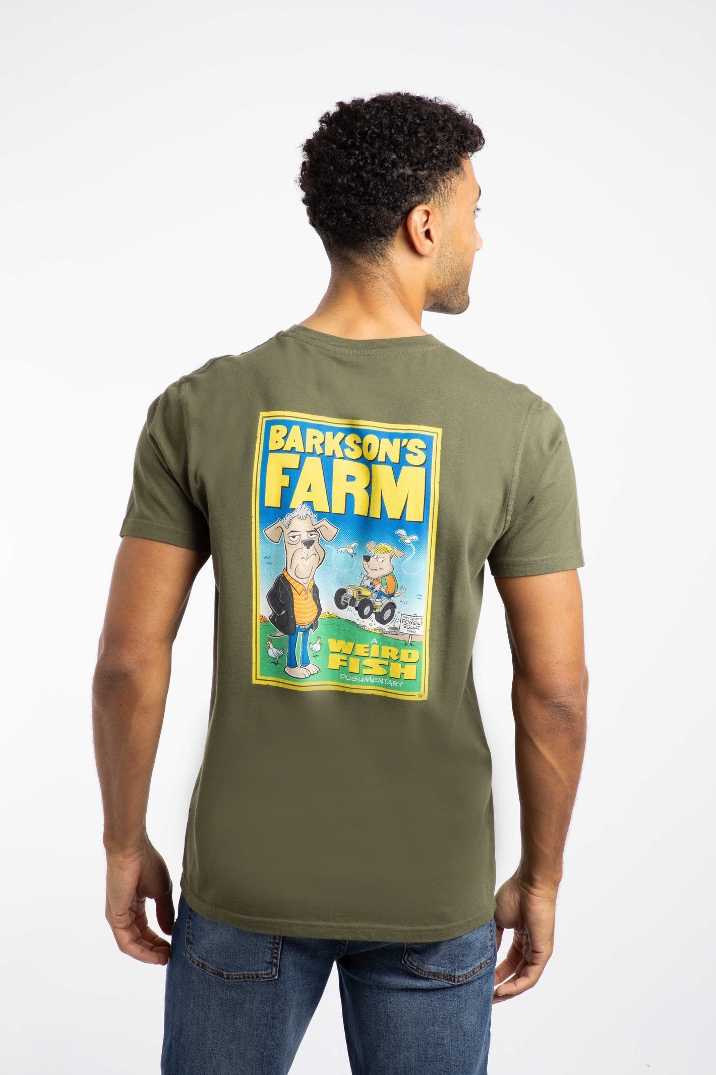 Weird Fish Weird Fish Men's Barkson's Farm Artist T-Shirt in Dark Green - 3