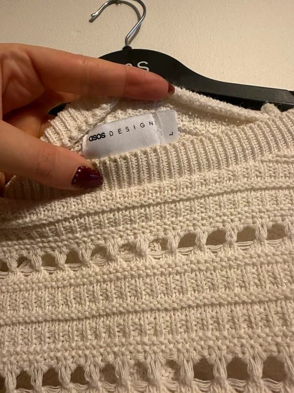 ASOS ASOS cropped crochet cream cover up jumper