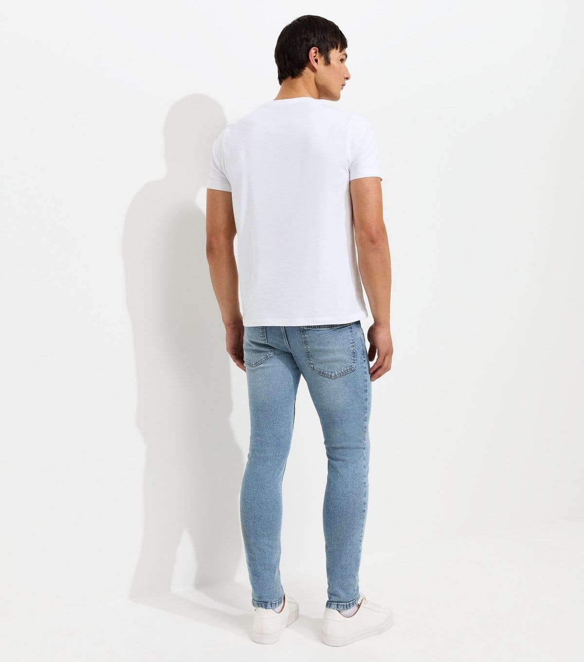 New Look Men's Light Blue Cotton Rich Skinny Fit Jeans New Look - 4