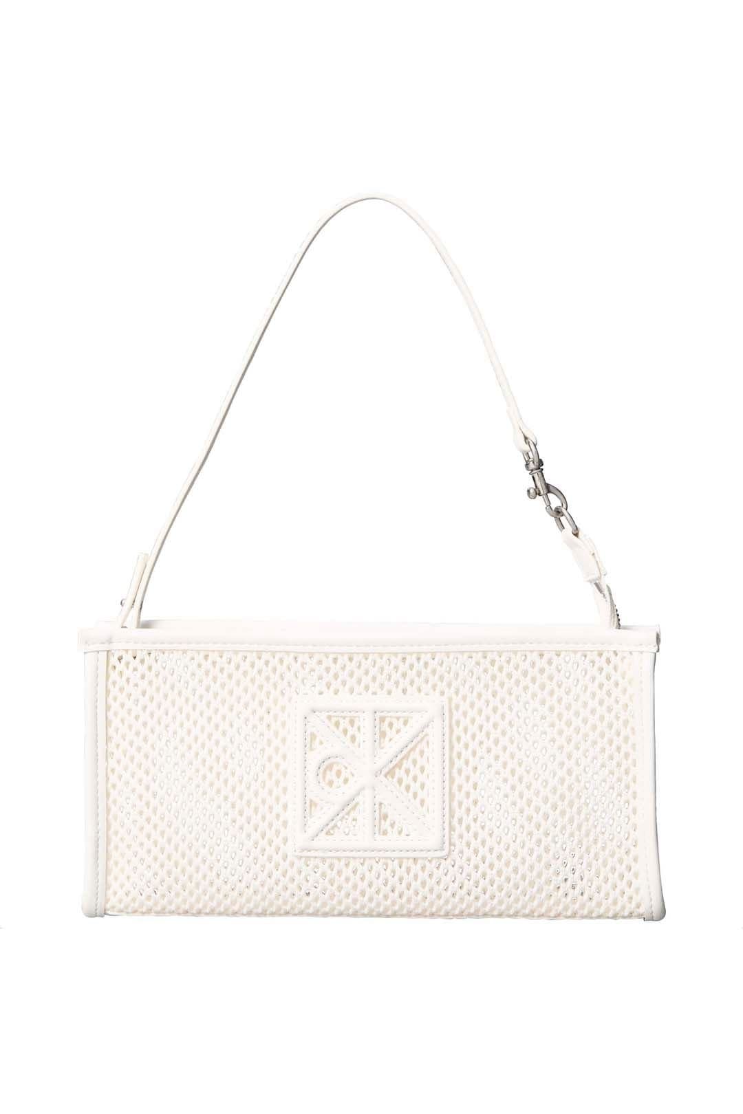 Calvin Klein Calvin Klein Women's Emblem Mesh Convertible Pouch White