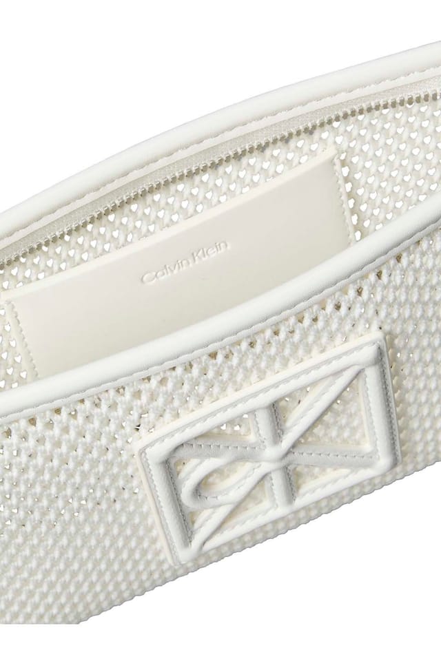 Calvin Klein Calvin Klein Women's Emblem Mesh Convertible Pouch White Alyssum - 2