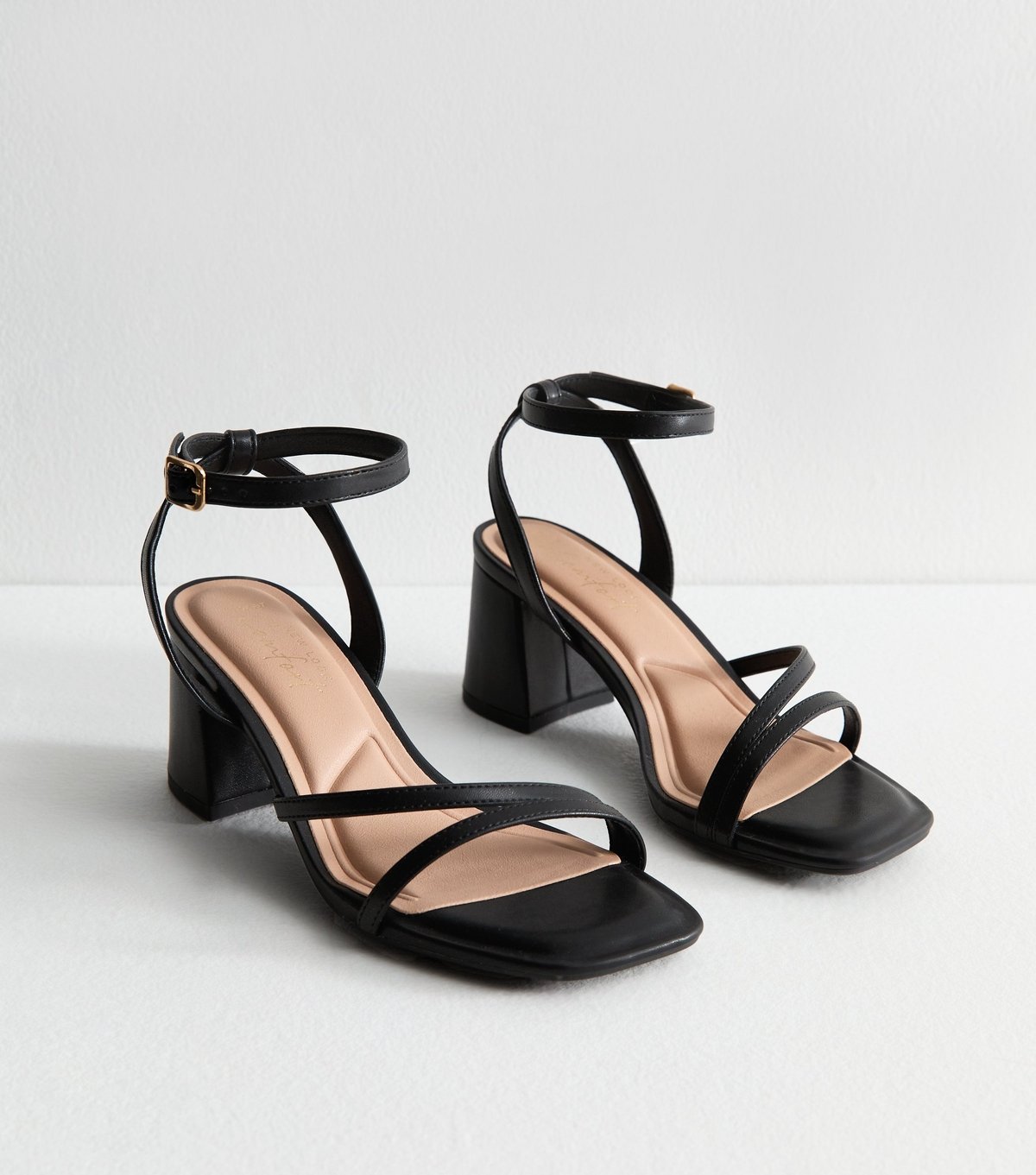 New Look Women's Wide Fit Black Faux Leather Block Heel Sandals New Look - 3