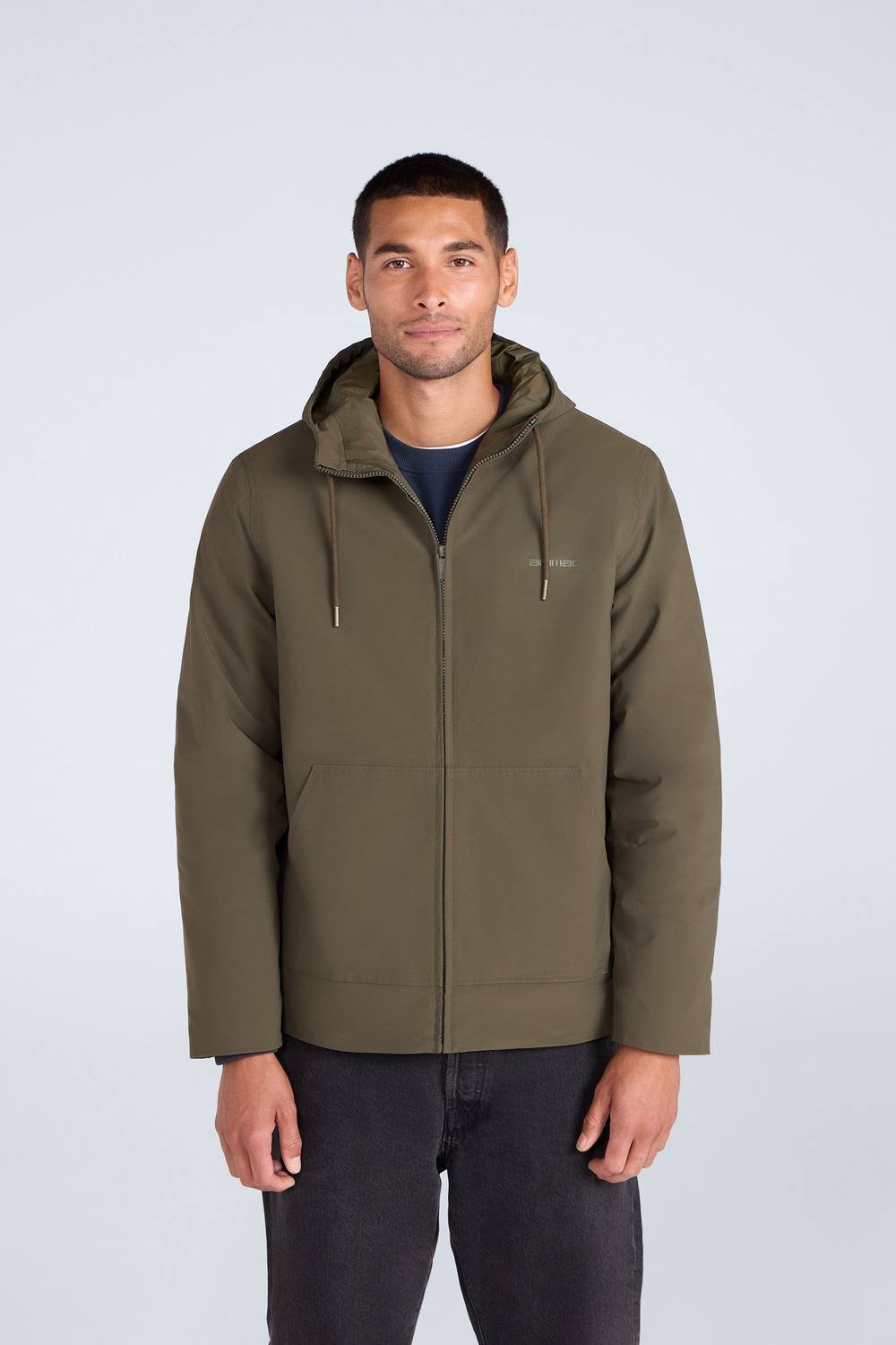 Animal Animal Men's 'Jack' Warm Borg Lined Water Resistant Hooded Full Zip Outdoor Jacket in Green - 2