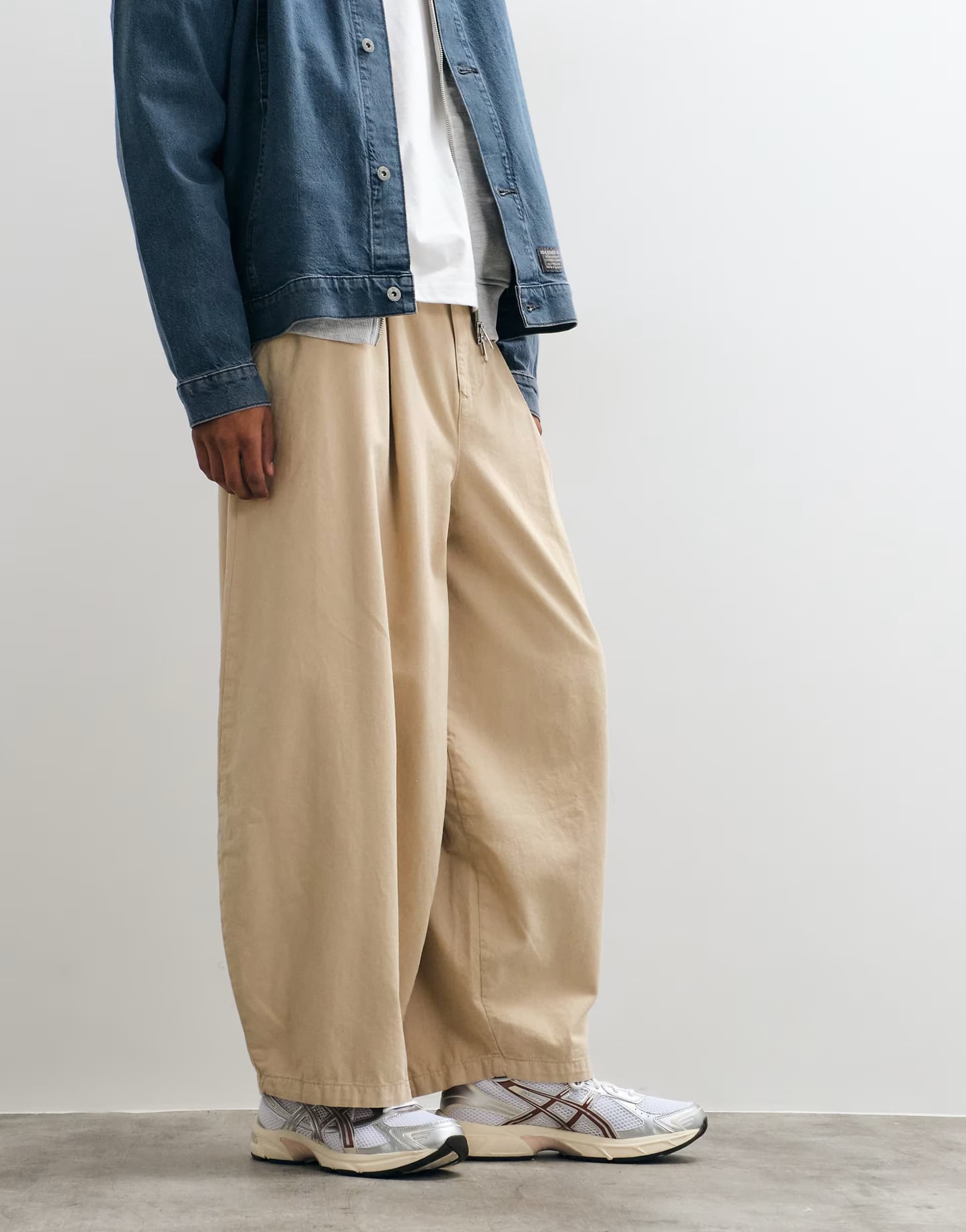 ASOS COLLUSION balloon cargo trouser in stone