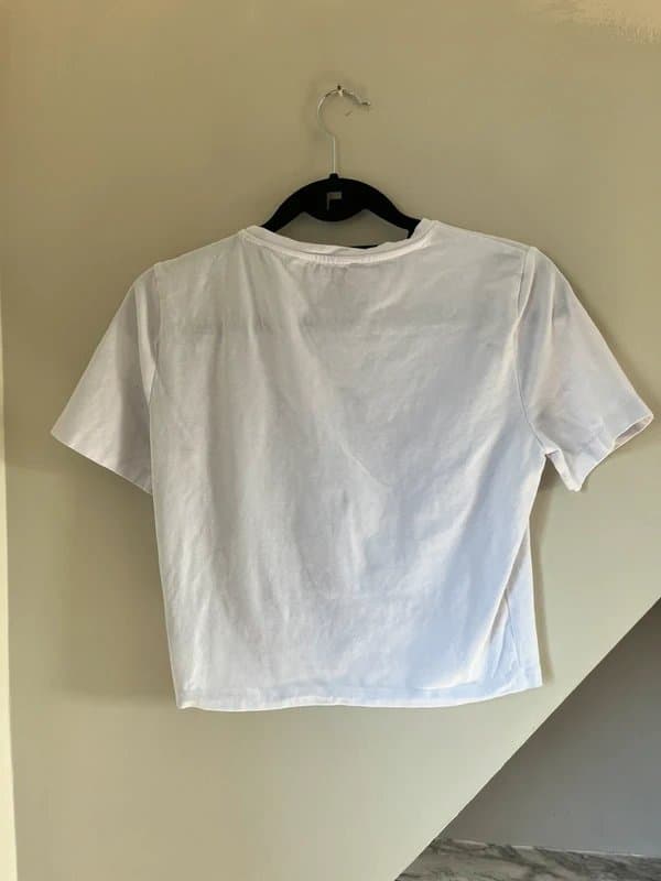 Zara Zara White Plain Cropped Tee Tshirt Summer Size Large Excellent Condition