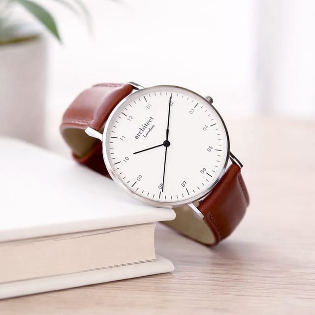 Wear We Met Wear We Met Men's Personalised Architect London Zephyr Watch - Engraved Gift in Brown - 3