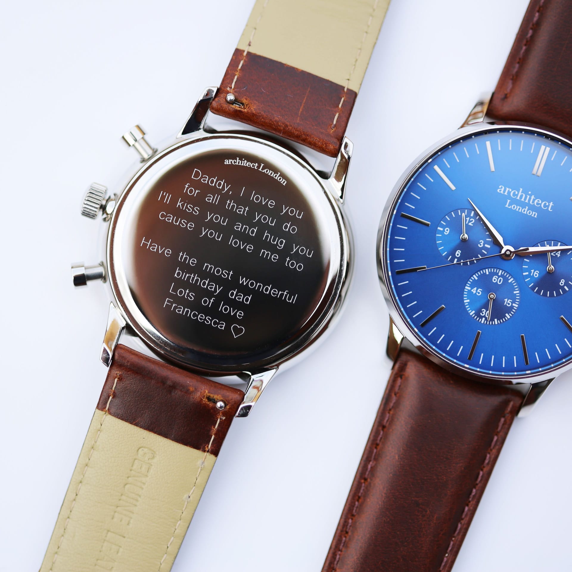 Wear We Met Wear We Met Men's Personalised Architect London Zephyr Watch - Engraved Gift in Brown - 4