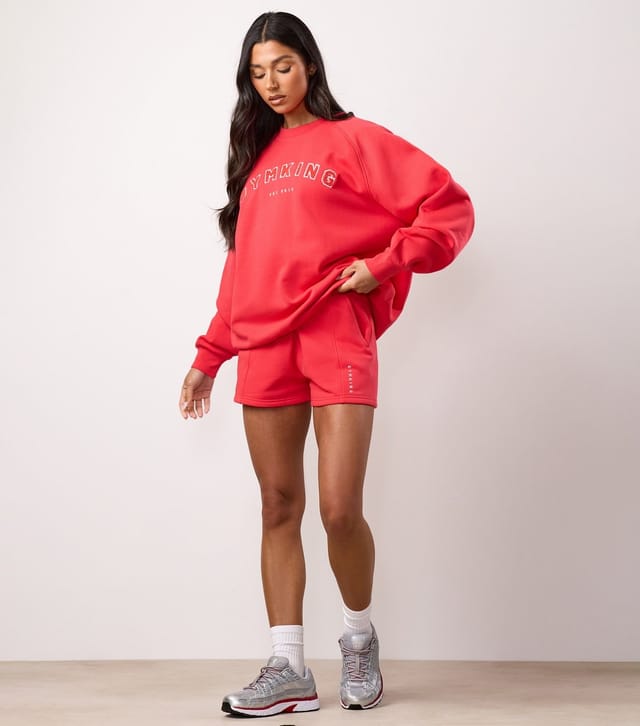 Gym King Women's Bright Pink Logo Appliqued Sweatshirt Gym King New Look - 2