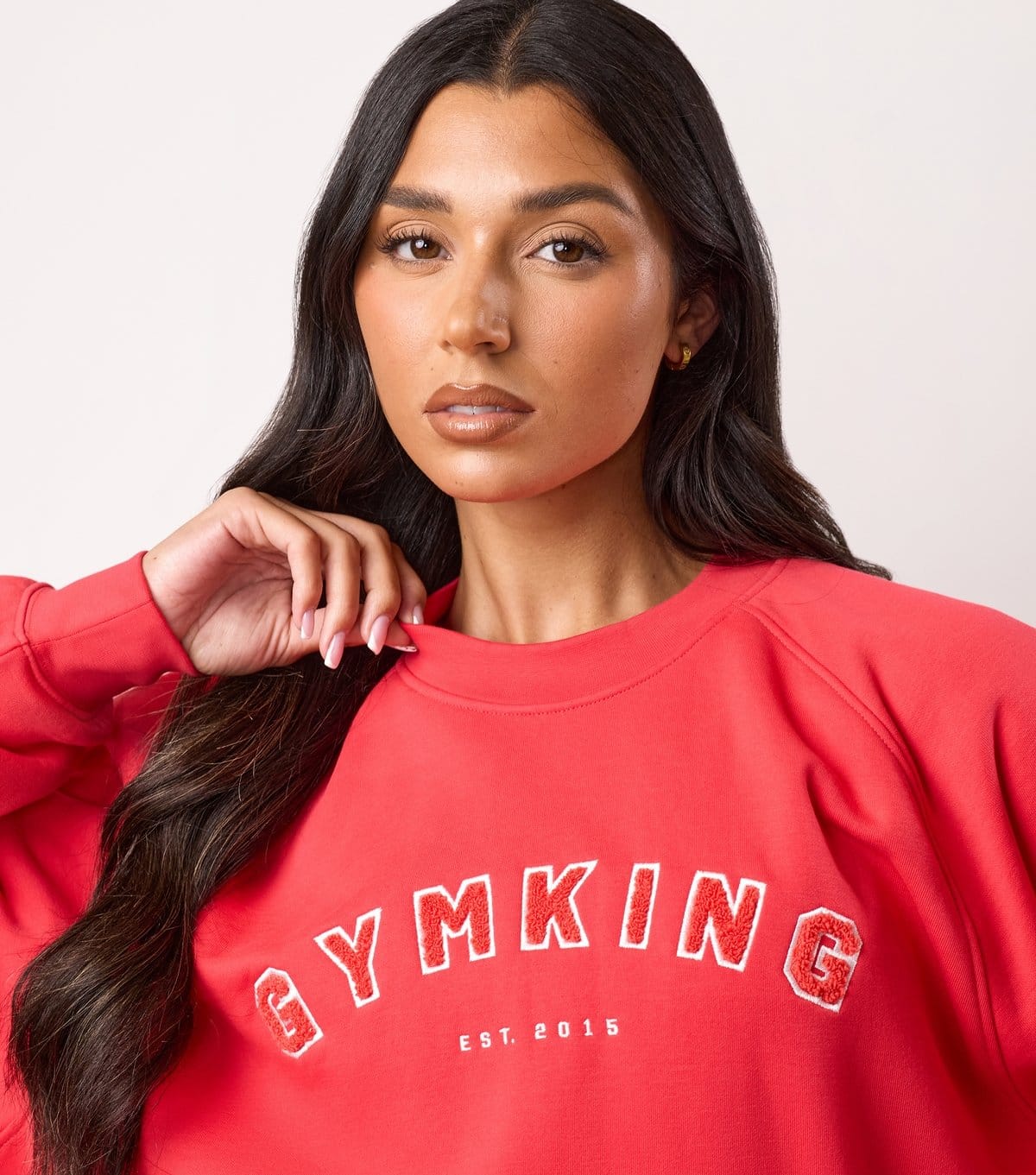 Gym King Women's Bright Pink Logo Appliqued Sweatshirt Gym King New Look - 4