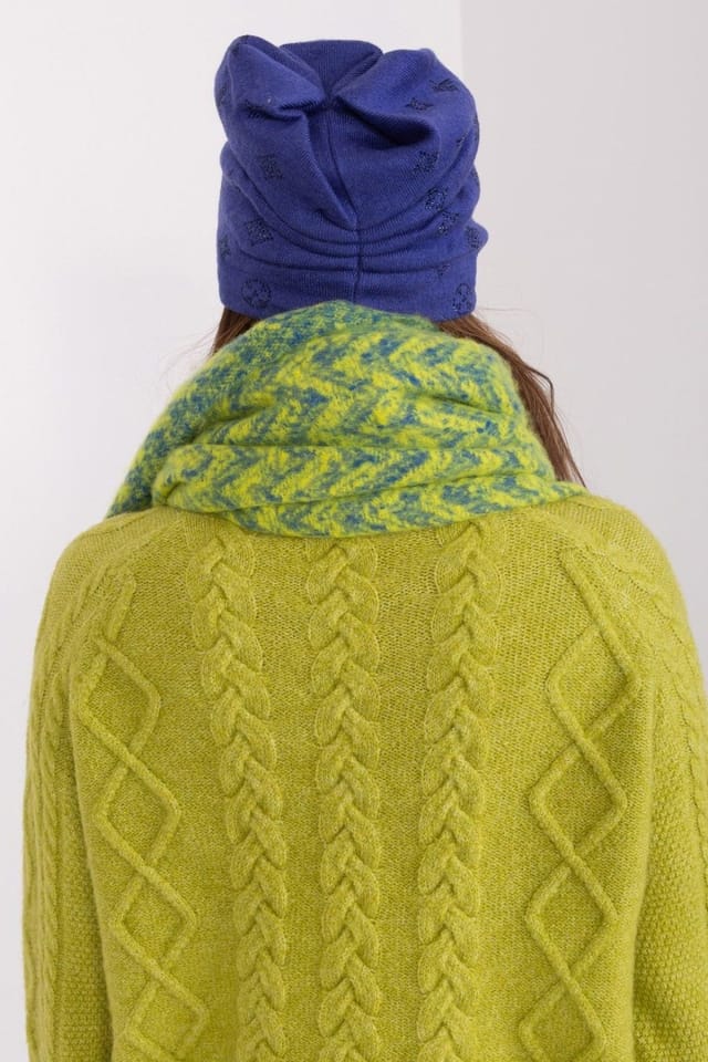 Love Lace Love Lace Women's Warm Winter Beanie Hat with Cashmere Touch & Decorative Jet Trim in Blue - 3