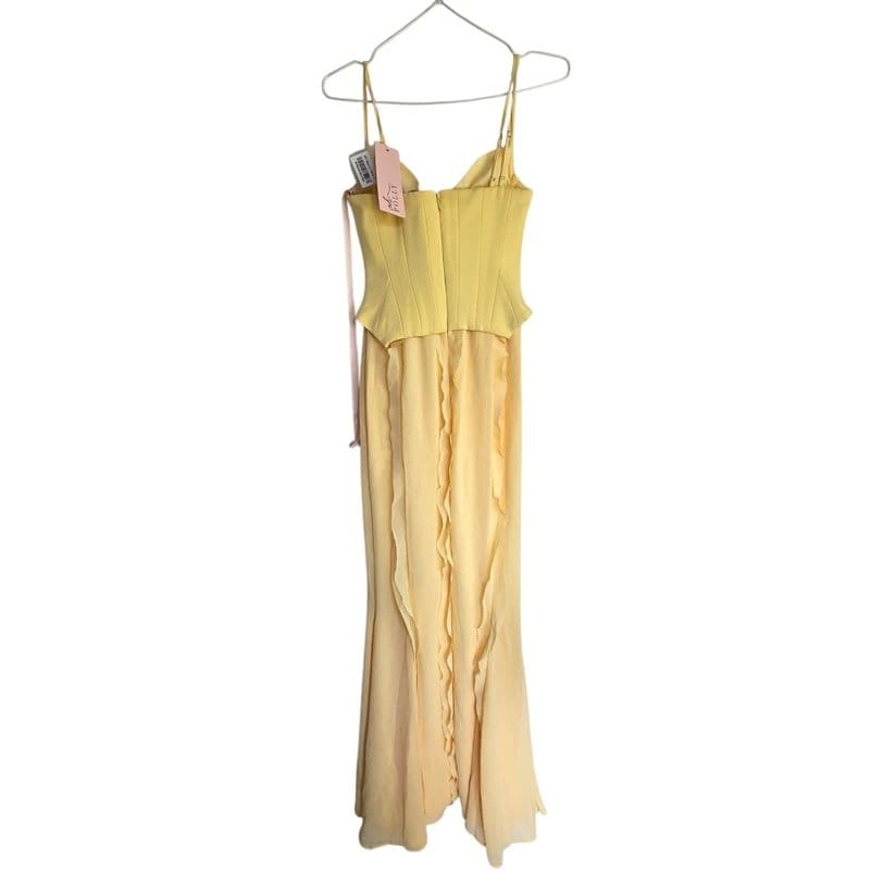 Oh Polly Yellow Polyester Maxi Dress Size 6