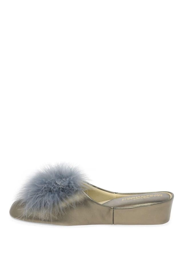 Charles Clinkard Charles Clinkard Women's 'Pom-Pom II' Leather Slipper in Gold - 2