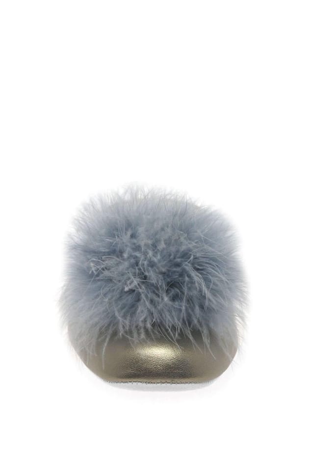 Charles Clinkard Charles Clinkard Women's 'Pom-Pom II' Leather Slipper in Gold - 3
