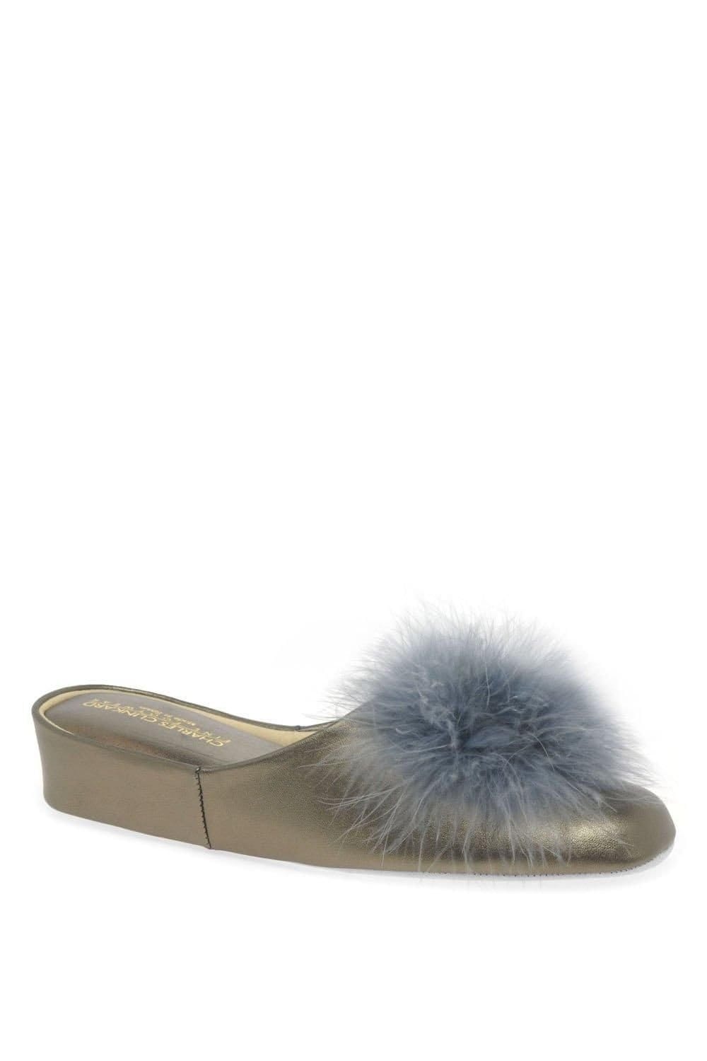 Charles Clinkard Charles Clinkard Women's 'Pom-Pom II' Leather Slipper in Gold - 4