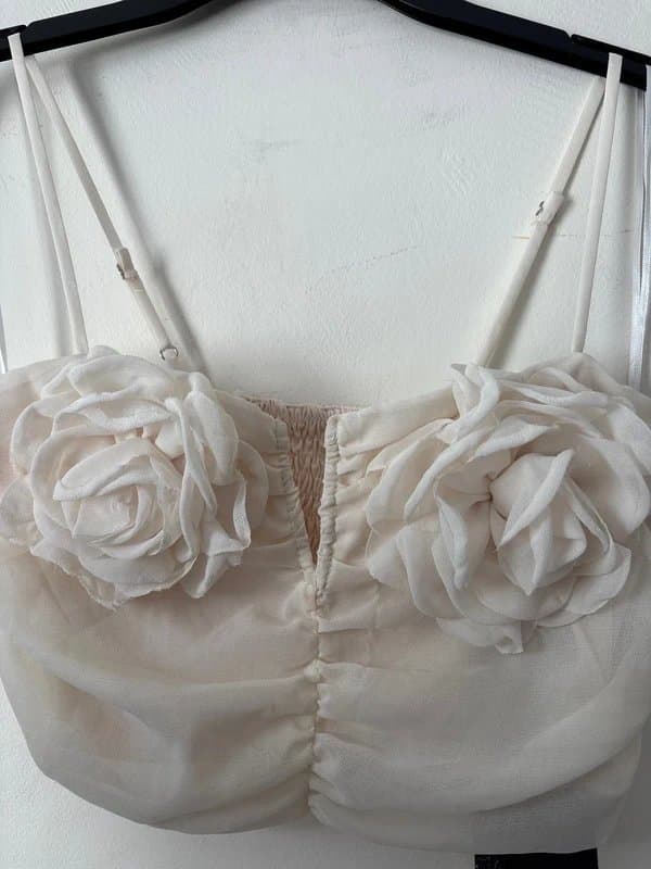 Bershka Bershka cream Chiffon Top