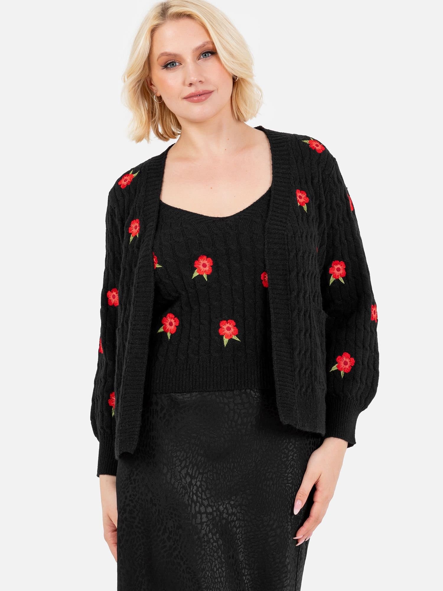 Lovedrobe Lovedrobe Women's Floral Cardigan Crop Top Set