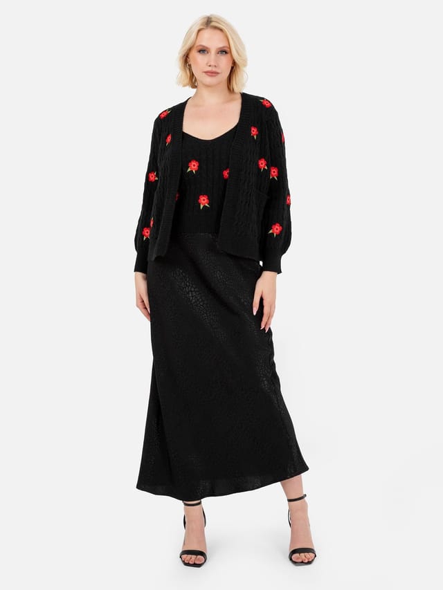 Lovedrobe Lovedrobe Women's Floral Cardigan Crop Top Set - 2