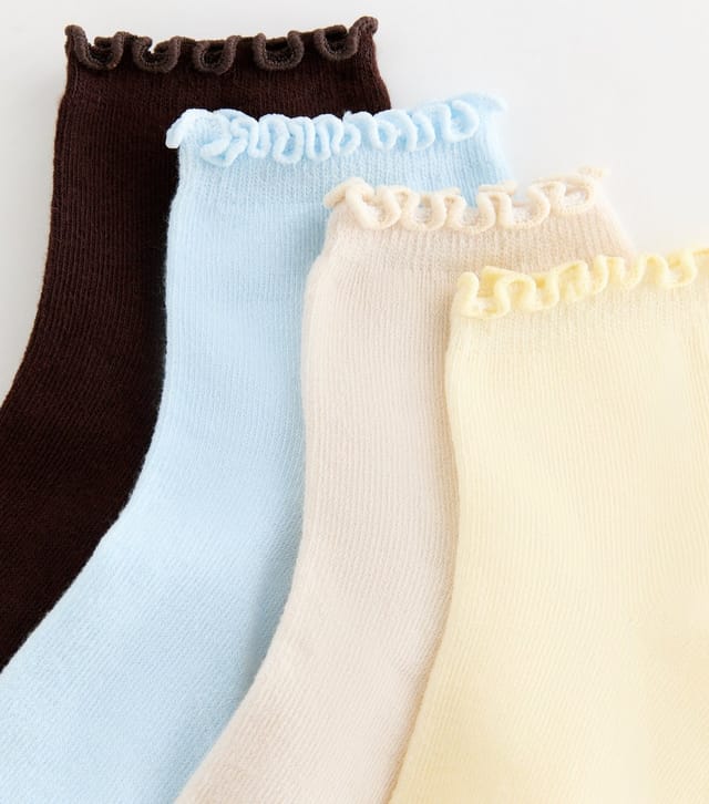 New Look Pack of 4 Blue Frill Trim Ankle Socks New Look - 2